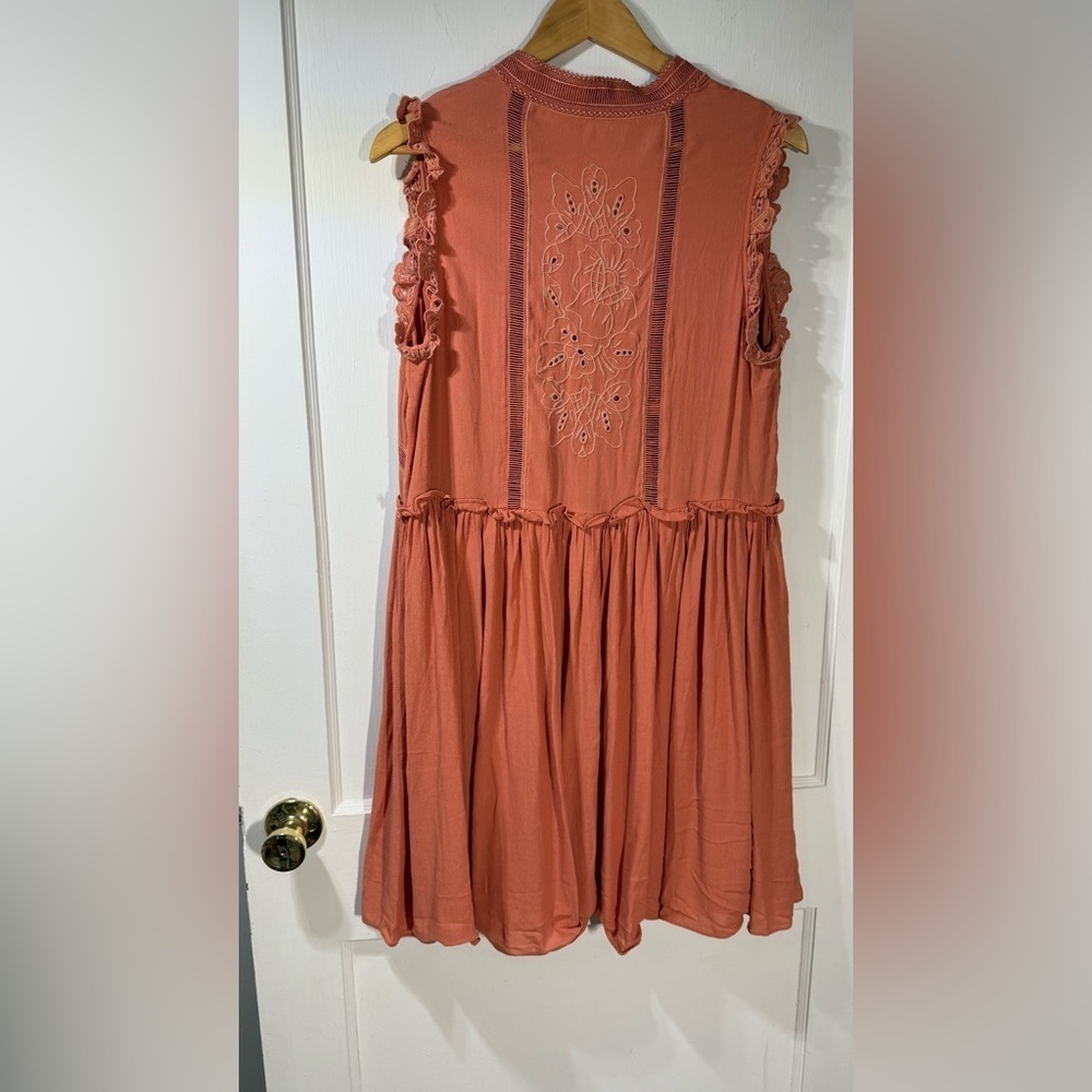 A loves a Embroidered Sleeveless Dress in Coral - Picture 3 of 7